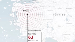 Balıkesir'de 6,1 büyüklüğündeki depremin ardından yaklaşık 4 saat içinde 84 artçı deprem oldu