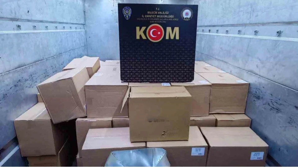 Bilecik'te 93 bin 600 adet makaron ele ge�irildi