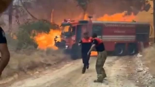anakkale'de yanan itfaiye arac hurdaya dnd