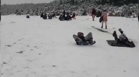 Kar keyfini çocuklar çıkardı