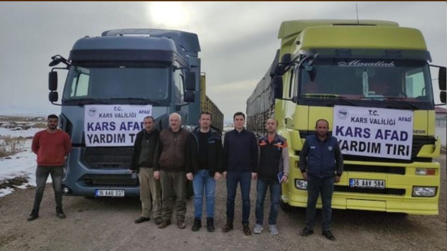 Kars'ta deprem bölgesine et desteği