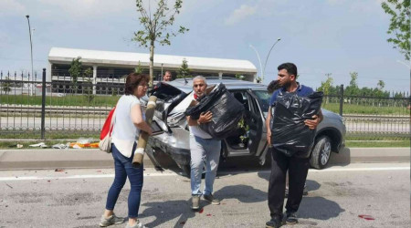 Kazada yaralanan kadn, aracndaki etler buzdolabna konulmadan hastaneye gitmedi