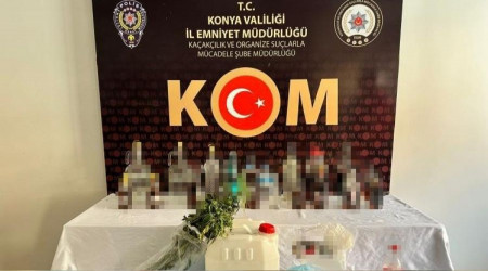 Konya'da 40 litre sahte iki ele geirildi