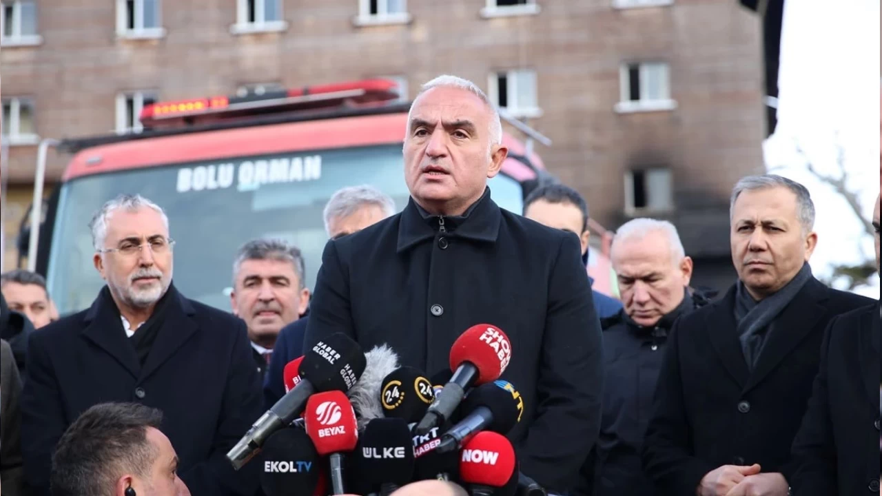 Kültür ve Turizm Bakanı Ersoy Kartalkaya otel faciasında sorumluluğun Bolu İtfaiyesinde olduğunu söyledi