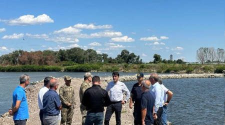 Meriç Nehri'ne deniz suyu karışmaması için yapılan sedde incelendi