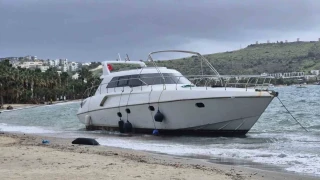 Muğla'nın Bodrum ilçesinde korku dolu anlar: 8 tekne kıyıya sürüklendi