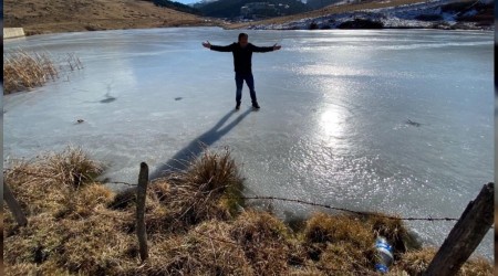Ordu'da glet buz tuttu