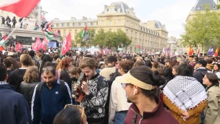 Paris'te srail'in, Sumud Filosu'na mdahalesi protesto edildi