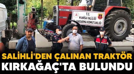 Salihli'den çalınan traktör Kırkağaç'ta bulundu