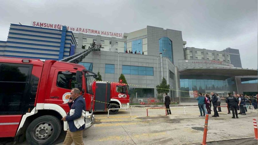 Samsun E�itim ve Ara�t�rma Hastanesi'nde korkutan yang�n
