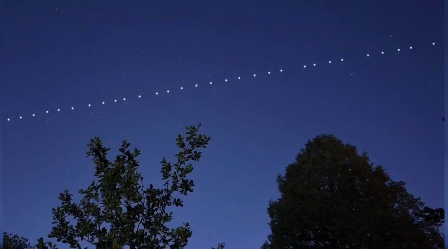 Starlink uydular� ��rnak semalar�n� ayd�nlatt�