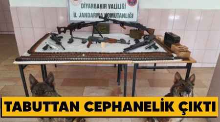Tabuttan cephanelik çıktı