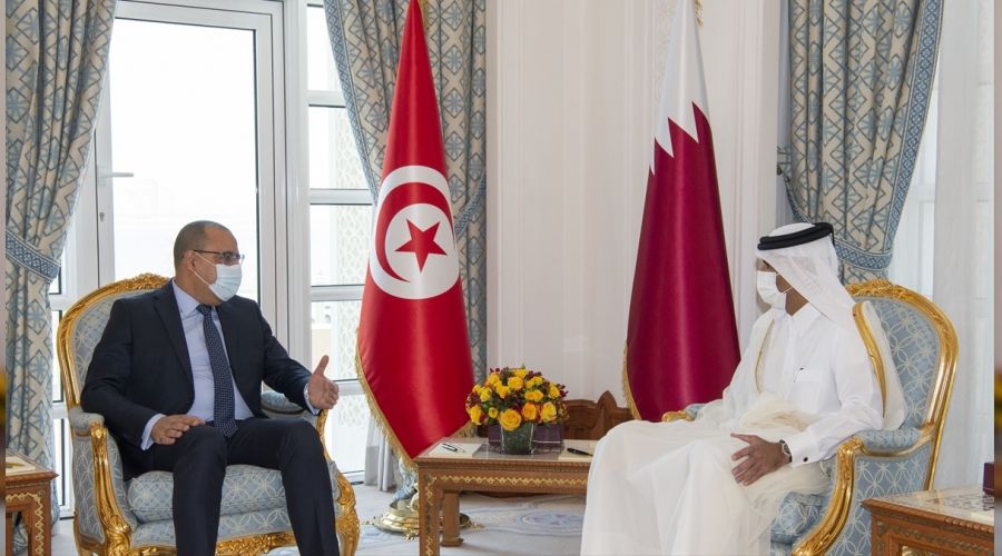 Tunus ve Katar ba�bakanlar� g�r��t�