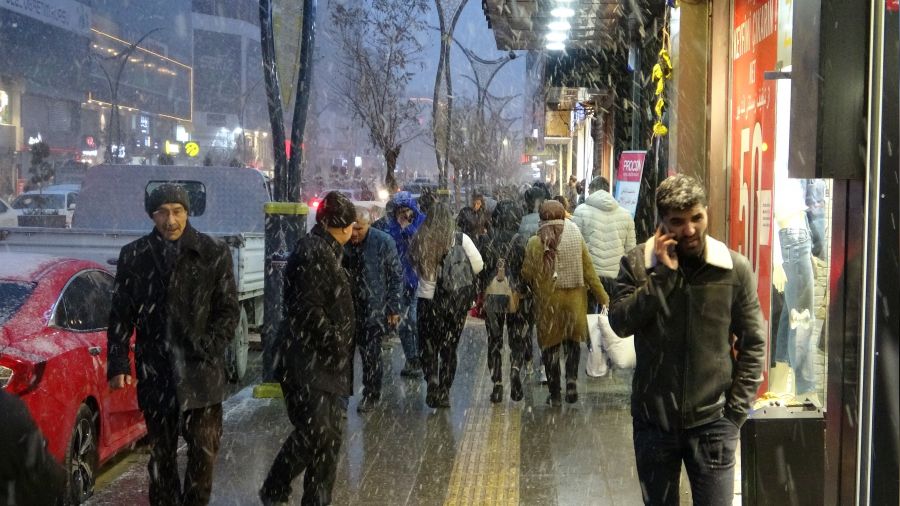Van'da beklenen kar yağmaya başladı