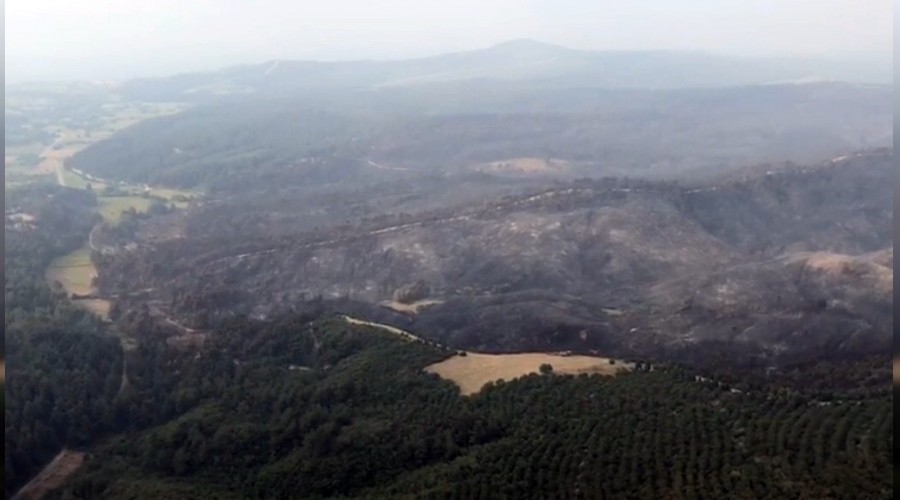 Yangın İHA'larla söndürüldü