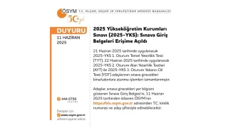 YKS giri belgeleri eriime ald