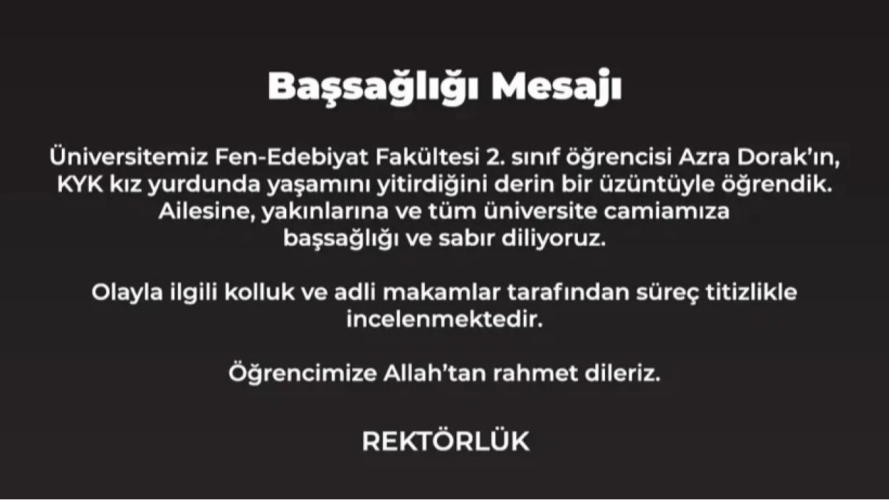 Yurdun 3. katından düşen genç kız hayatını kaybetti