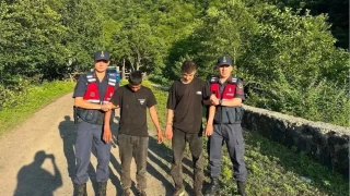 Artvin'de kaak gmenler ormanlk alanda yakaland