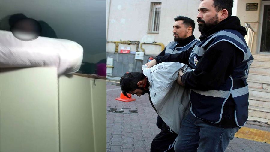 Dolabın üzerinde bavulların arkasına saklandı ama...