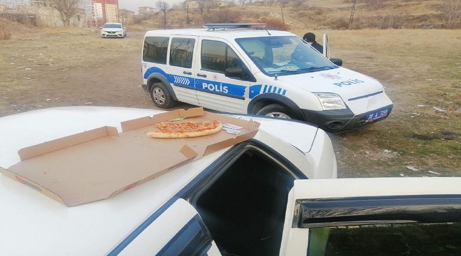 Hırsızların pizza keyfi kısa sürdü