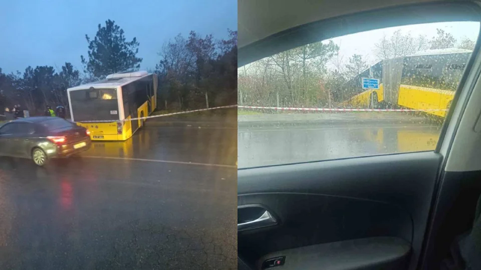 �ETT otob�s� ormanl�k alana u�tu, faciadan d�n�ld�