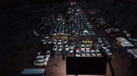 Krkkale'de ak alandaki 'arabal sinema' etkinliine youn ilgi