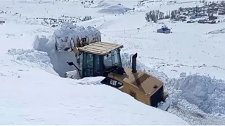 Muş'ta yol açma çalışması sırasında çığ düştü