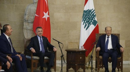 Oktay ve Çavuşoğlu Michel Aoun ile görüştü