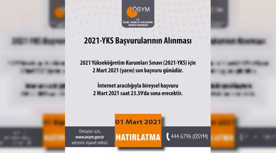 ÖSYM'den uyarı, YKS için yarın son gün