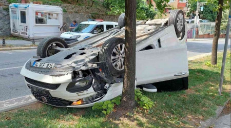 Otomobil takla attı, burnu bile kanamadı