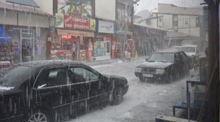 Pasinler'de dolu hayatı felç etti
