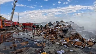 Aksaray'da geri dnm tesisinde yangn 
