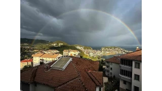 Amasra'da yağmur sonrası gökkuşağı oluştu