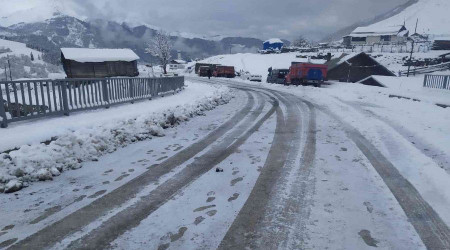 Artvin-Ardanuç-Ardahan karayolu kar nedeniyle ulaşıma kapandı