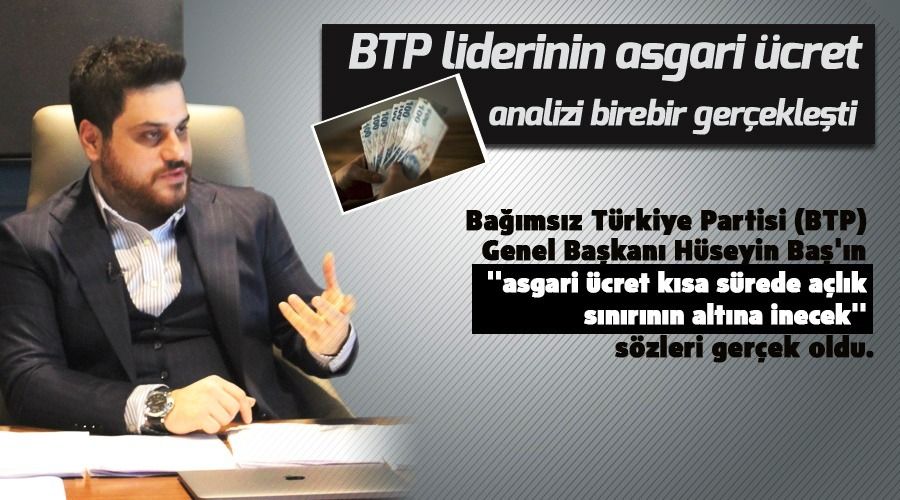 BTP liderinin asgari cret analizi birebir gerekleti