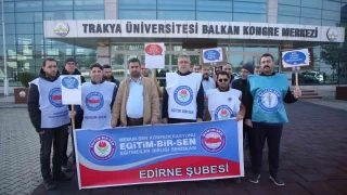 Edirne'de üniversitede yer değişikliği hakkı için eylem yaptılar
