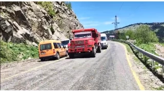 Giresun'da kar ve yamur sonras yol gvenlii almas