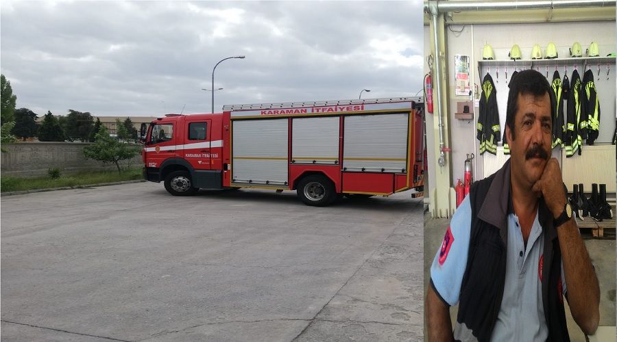 �tfaiyeci, itfaiye arac�n�n alt�nda kald�