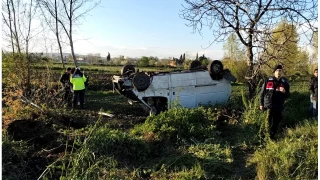 Samsun'da minibüs takla attı: 1 ölü, 2 yaralı