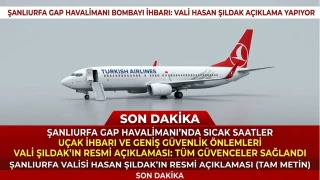 �anl�urfa'ya ini� yapan yolcu u�a��nda bomba ihbar�