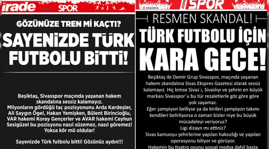 "Sayenizde Türk futbolu bitti"