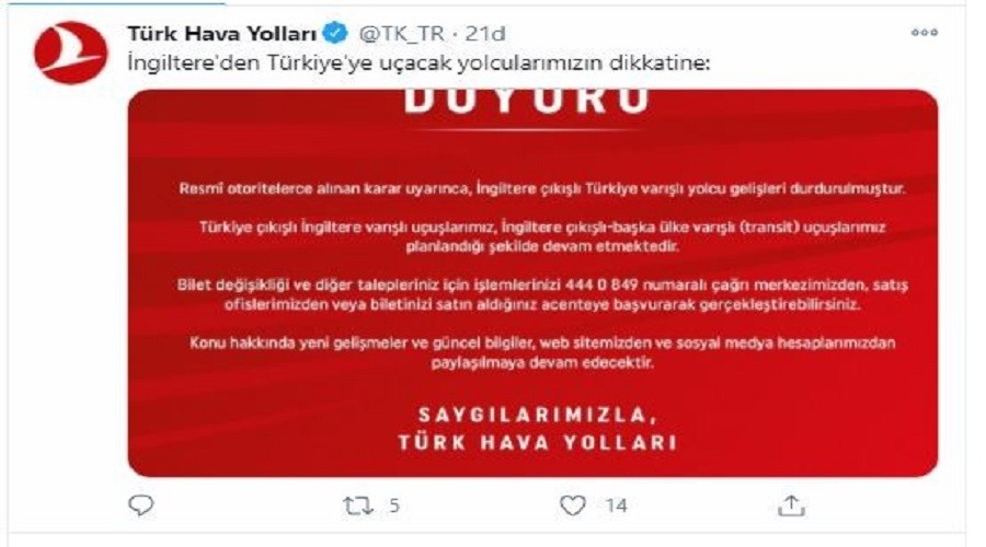 THY'den açıklama