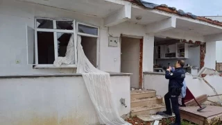 Tokat'ta patlayan mutfak tp evin duvarn ykt