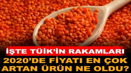 2020'de fiyatı en çok artan ürün kırmızı mercimek