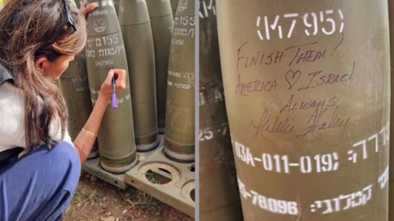 ABD'nin eski BM Daimi Temsilcisi Haley'in, İsrail'e ait top mermisine yazdığı mesaj tepki çekti