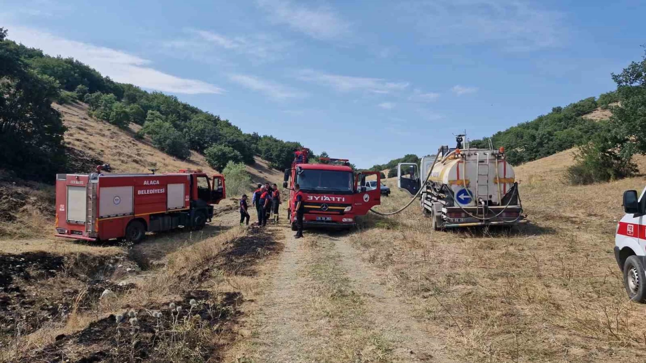 Çorum'da 200 dönüm ekili arazi kül oldu