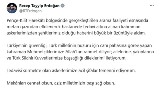 Erdoan'dan ehitler iin taziye mesaj