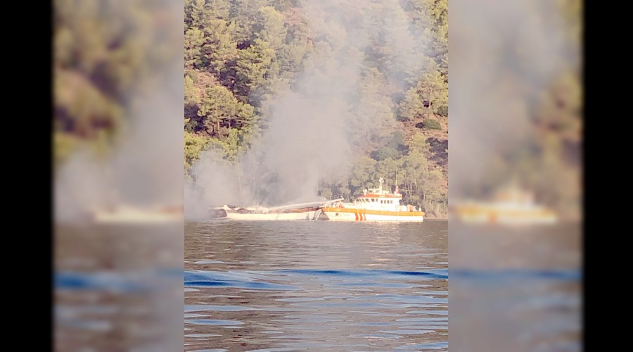 Fethiye'de tekne yangını: 1 ölü, 4 yaralı