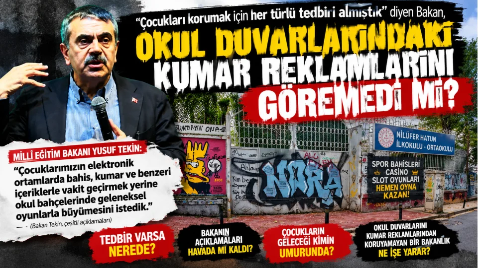 İstanbul'da okul duvarları sanal kumar reklamları ile doldu