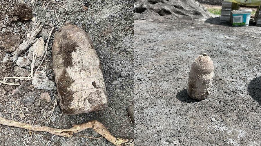 Kars'ta in�aat temelinden top mermisi ��kt�